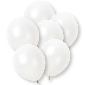Pearl White Latex Balloons 12 Inch 8 Pack