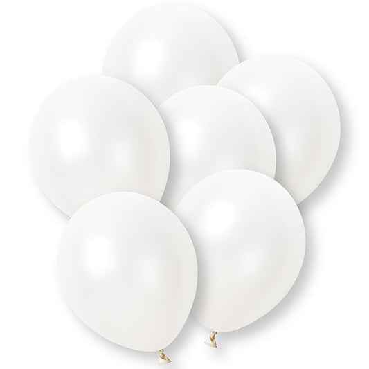 White Latex Balloons 12 Inch 8 Pack | Party Save Smile