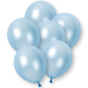 Pearl Light Blue Latex Balloons 12 Inch 8 Pack