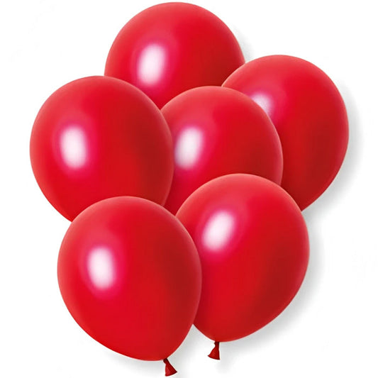 Pearl Red Latex Balloons 12 Inch 8 Pack | Party Save Smile