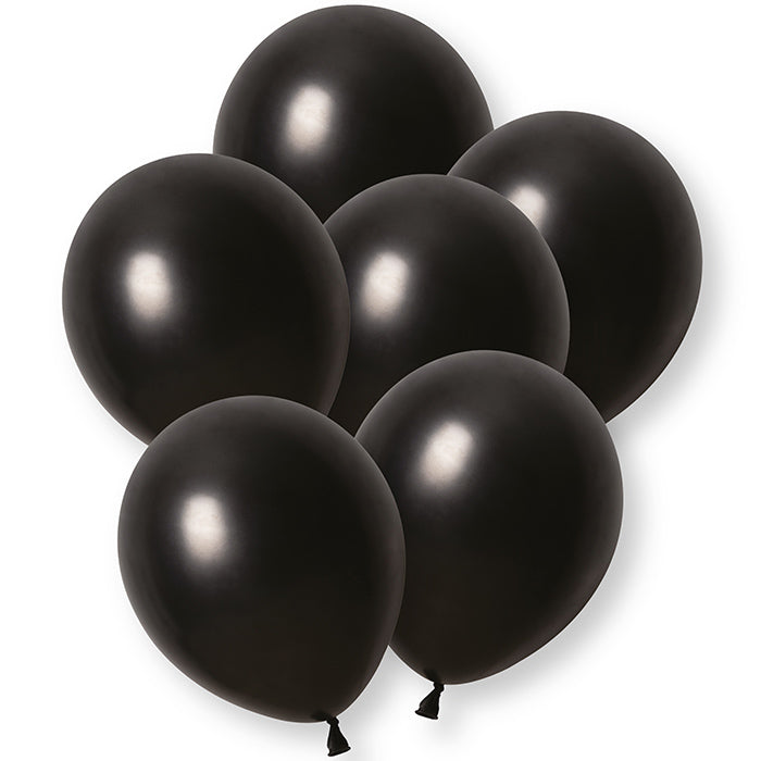 Black Latex Balloons 12 Inch 8 Pack | Party Save Smile