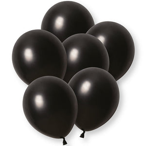 Pearl Black Latex Balloons 12 Inch 8 Pack