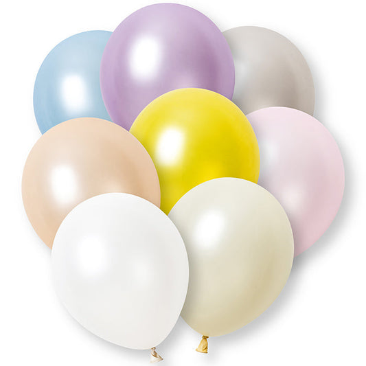 Assorted Pastel Colours Latex Balloons 12 Inch 8 Pack | Party Save Smile