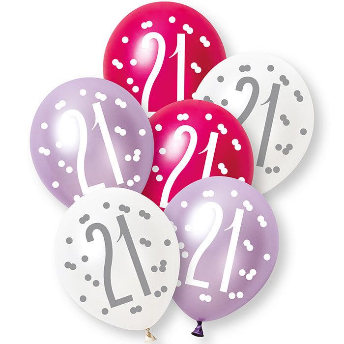 Pink Glitz 21st Birthday Party Pack: Tableware & Decoration Kit