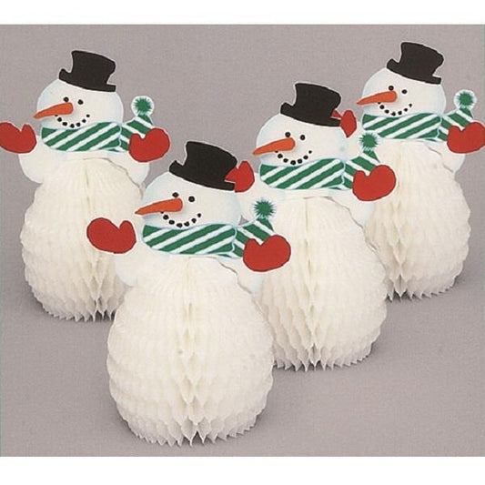 Christmas Snowman Table Decorations Pack of 4 | Party Save Smile
