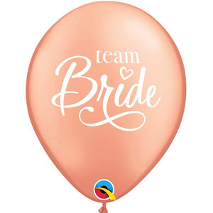 Rose Gold Team Bride Latex Balloons 11 Inches