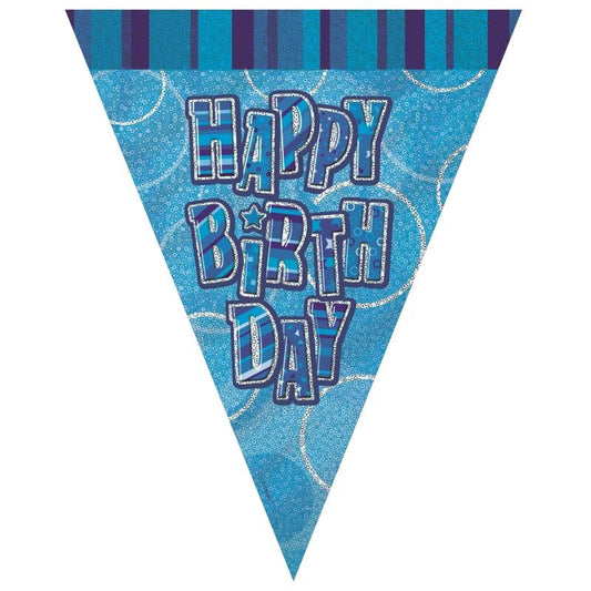 Blue & Silver Birthday Bunting | Party Save Smile