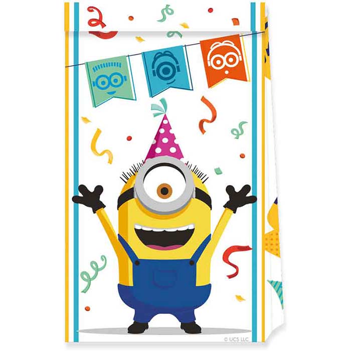 Minion Paper Party Bags 4 Pack  | Party Save Smile