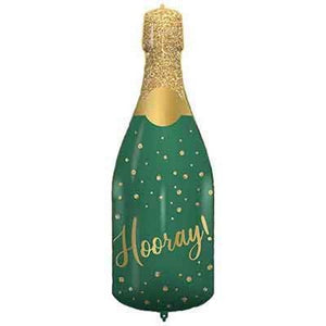 Hooray Champagne Bottle Shaped Foil Balloon 37 inches