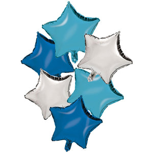 Mixed Blue and Silver Balloon Bunch