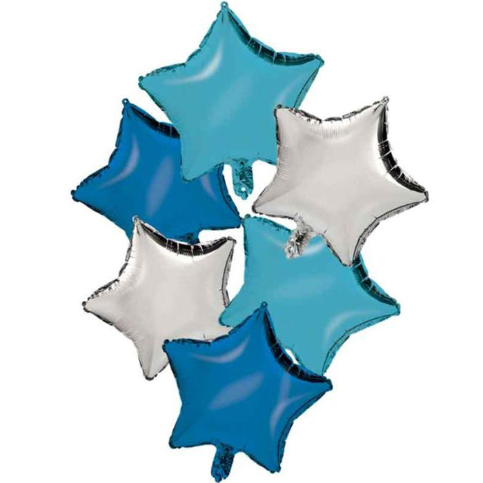 Mixed Blue and Silver Balloon Bunch | Party Save Smile