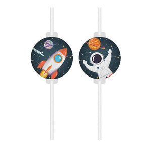 Space Themed Paper Straws Pack of 4