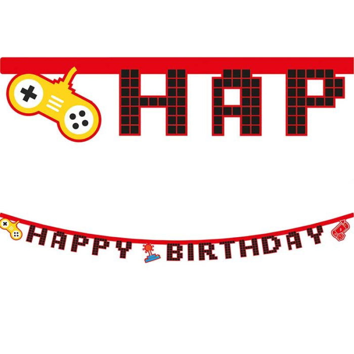 Gamer Birthday Banner 2 metres | Party Save Smile