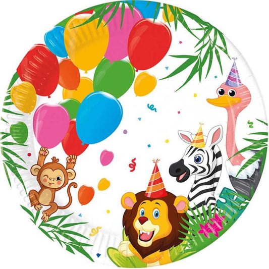 Jungle Animal Paper Plates Pack of 8