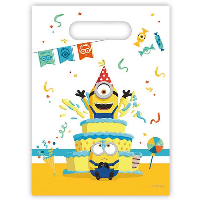 Minion Plastic Party Bags 6 Pack  | Party Save Smile