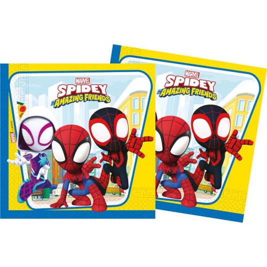Spidey Napkins 33cm Pack of 20 | Party Save Smile