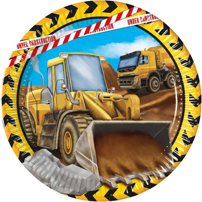 Construction Party Plates Pack of 8 | Party Save Smile