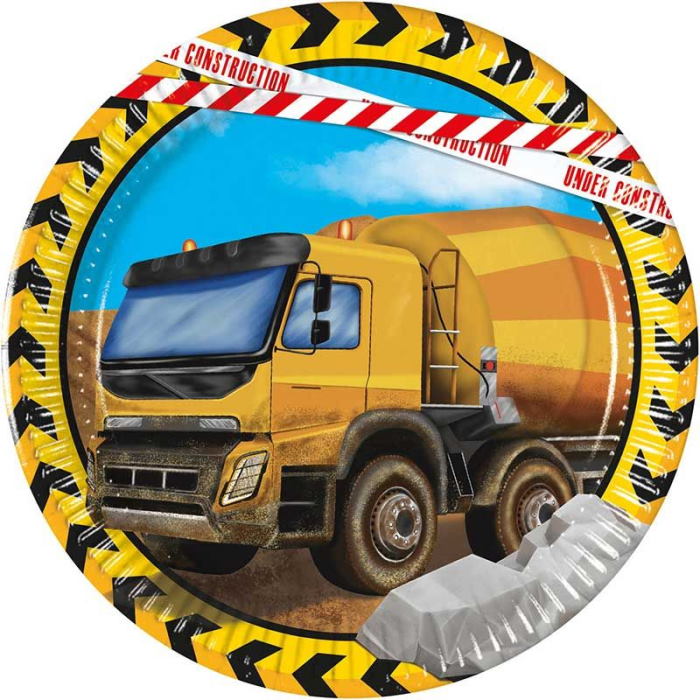 Construction Paper Plates Pack of 8 | Party Save Smile