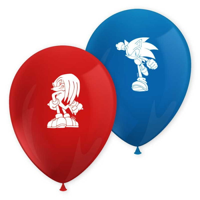 Sonic the Hedgehog Latex Balloons 12 inches Pack of 8 | Party Save Smile