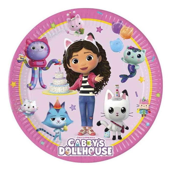Gabby's Dollhouse Paper Cake Plates Pack of 8 | Party Save Smile