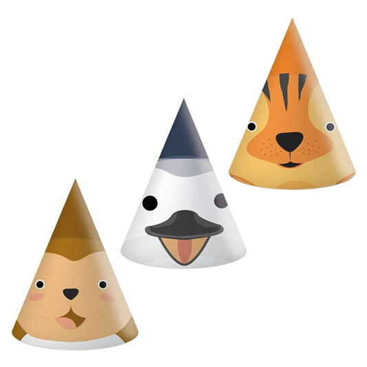 Zoo Animal Party Hats Pack of 6