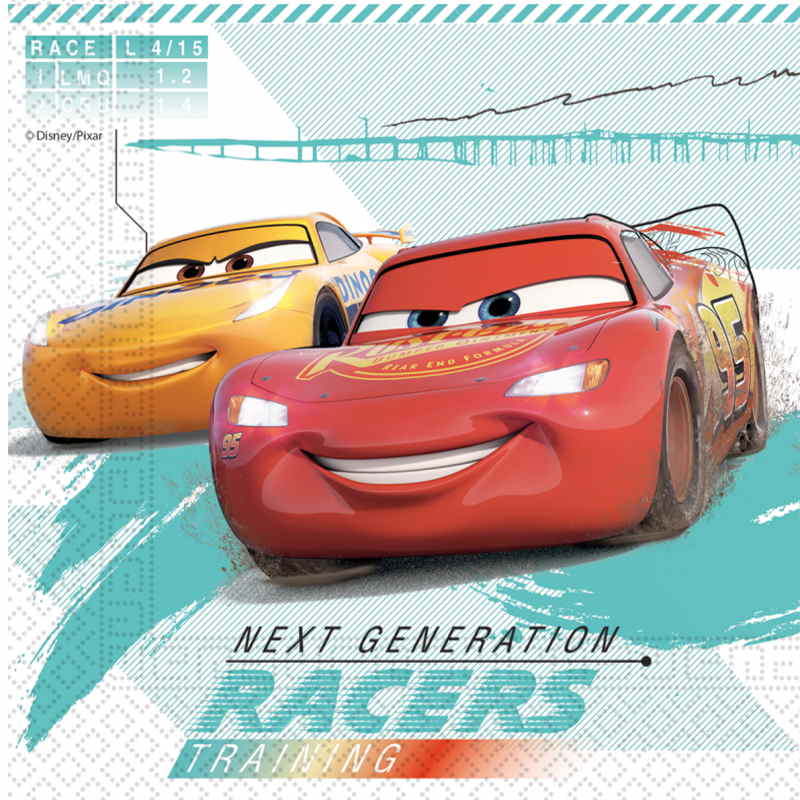 Disney Cars Napkins - Compostable Pack of 20 | Party Save Smile