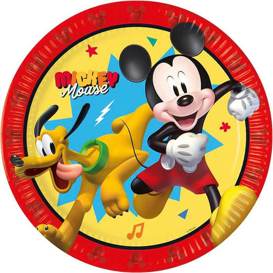 Mickey Mouse Birthday Party Plates 8 Pack 23cm (Jump into Fun) | Party Save Smile