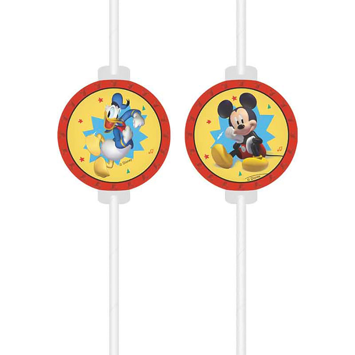 Mickey Mouse Paper Straws 4 Pack (Jump into Fun) | Party Save Smile