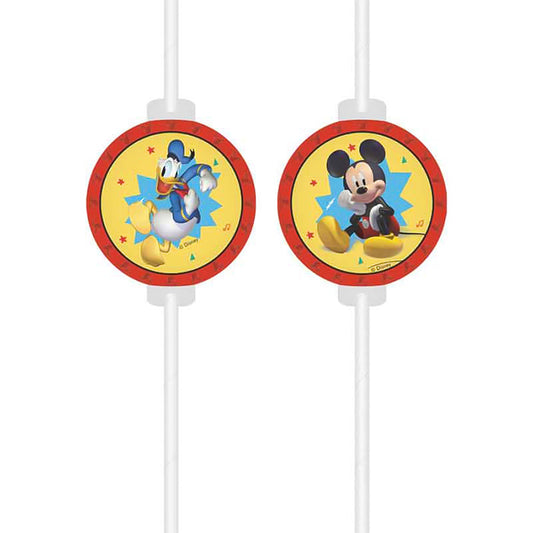 Mickey Mouse Paper Straws 4 Pack (Jump into Fun) | Party Save Smile