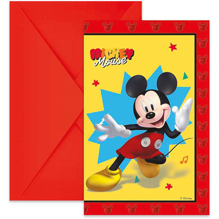 Mickey Mouse Party Invitations 6 Pack (Jump into Fun) | Party Save Smile