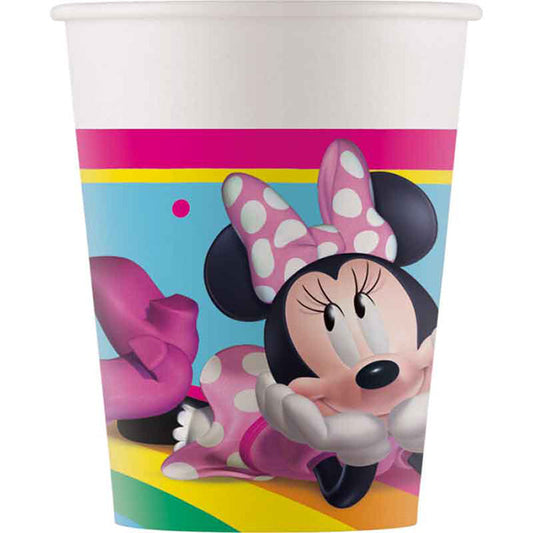 Minnie Mouse Paper Cups 8 Pack 200ml (Rainbow) | Party Save Smile