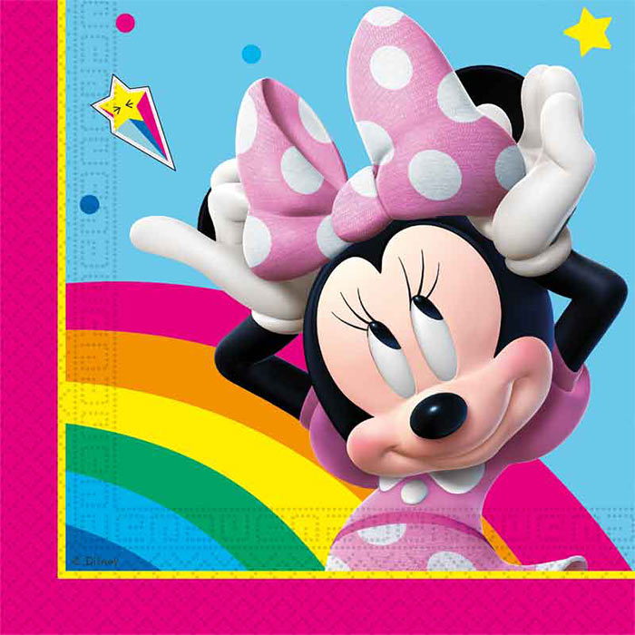 Minnie Mouse Party Napkins 20 Pack (Rainbow) | Party Save Smile