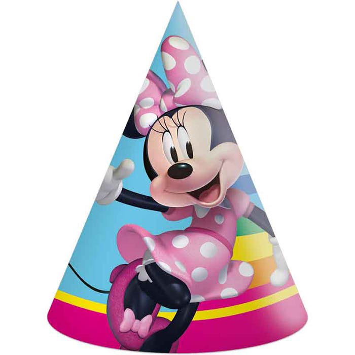 Minnie Mouse Party Hats 6 Pack (Rainbow) | Party Save Smile