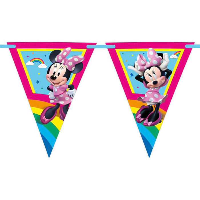 Minnie Mouse Birthday Bunting 2.3 metres (Rainbow) | Party Save Smile