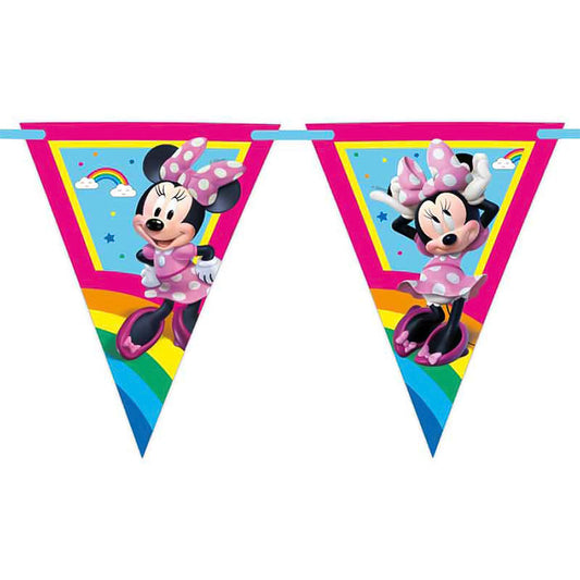 Minnie Mouse Birthday Bunting 2.3 metres (Rainbow) | Party Save Smile