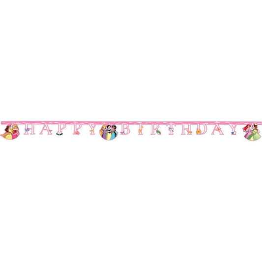 Disney Princess Happy Birthday Banner 2 metres (Create Your World) | Party Save Smile