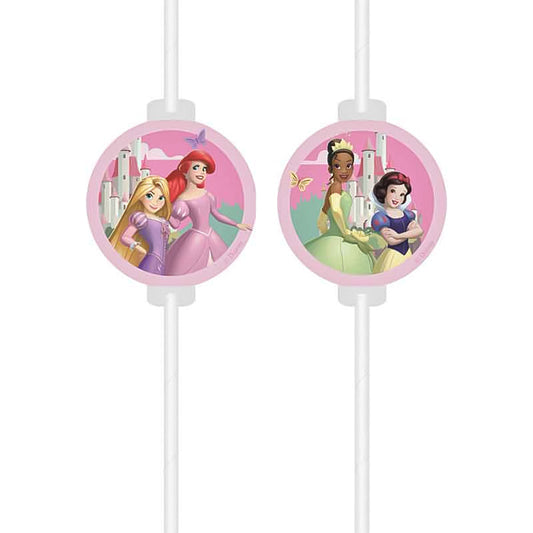 Disney Princess Paper Straws 4 Pack (Create Your World) | Party Save Smile