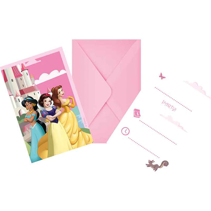 Disney Princess Birthday Party Invitations 6 Pack (Create Your World) | Party Save Smile