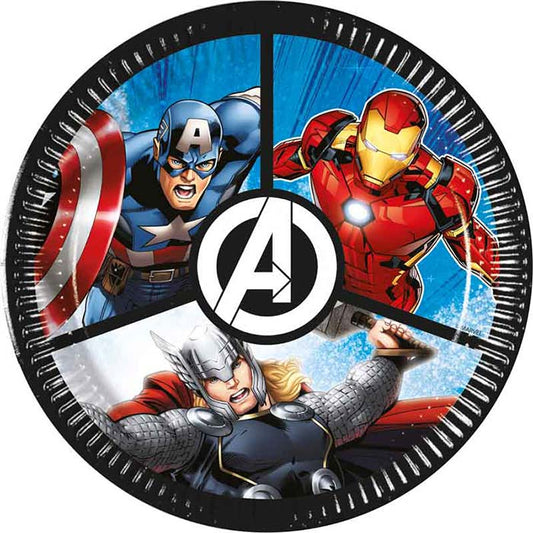 Avengers Party Paper Plates 8 Pack 20cm (Evergreen) | Party Save Smile