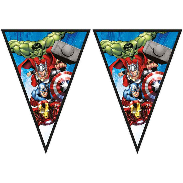 Avengers Birthday Bunting Party Flag Banner 2.3 metres (Evergreen) | Party Save Smile