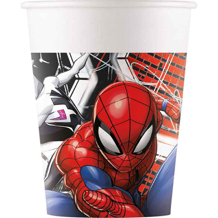 Spiderman Party Cups 8 Pack 200ml (World of Webs) | Party Save Smile