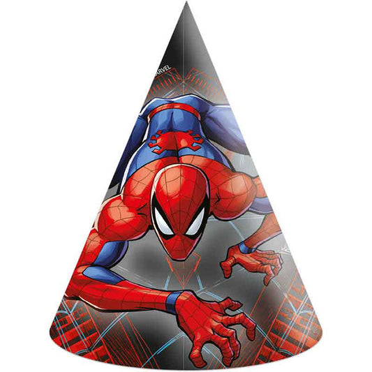 Spiderman Party Hats 6 Pack (World of Webs) | Party Save Smile
