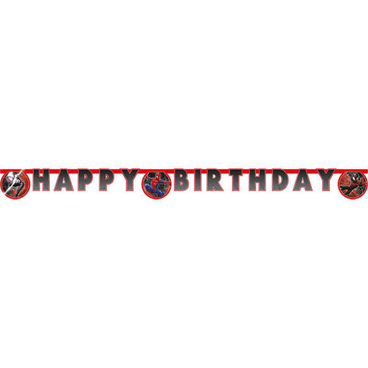 Spiderman Birthday Banner 2 metres (World of Webs) | Party Save Smile