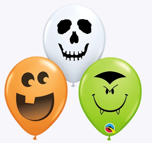Spooky Faces Halloween Latex Balloons 5 inch Qualatex