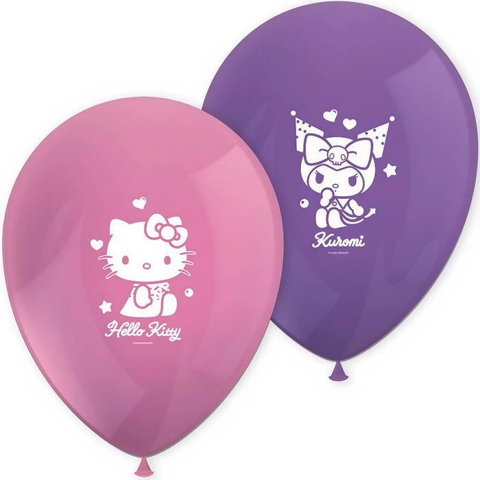 Hello Kitty & Kuromi Latex Balloons 8 Pack | Party Save Smile