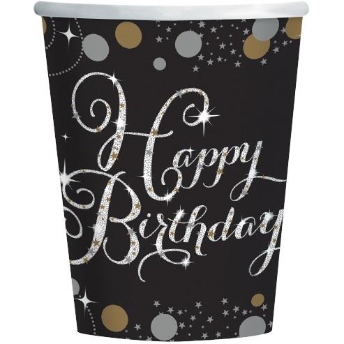 Gold Sparkling Birthday Party Pack: Tableware & Decoration Kit