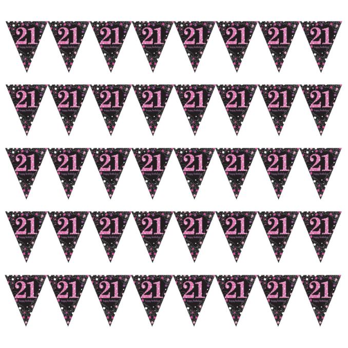 Pink Black 21st Birthday Pack: Kit with Decorations and Balloons
