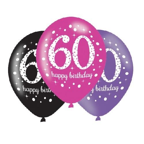 Pink Sparkle 60th Birthday Pack with Decorations & Balloons