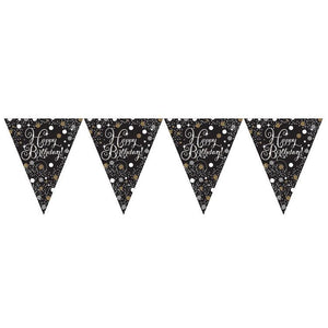 Gold Sparkling Happy Birthday Bunting 4 Metres
