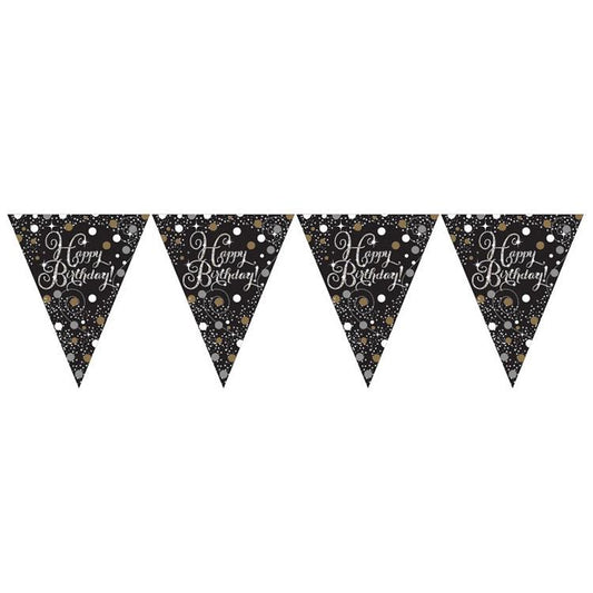 Gold Sparkling Happy Birthday Bunting | Party Save Smile